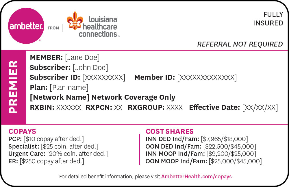 Ambetter from Louisiana Healthcare Connections member ID