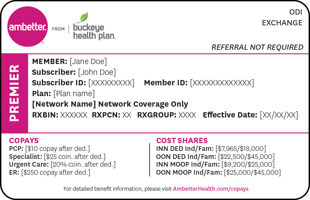 Ambetter from Buckeye Health Plan member ID
