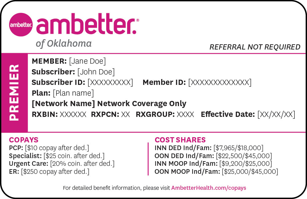Ambetter of Oklahoma Premier member ID