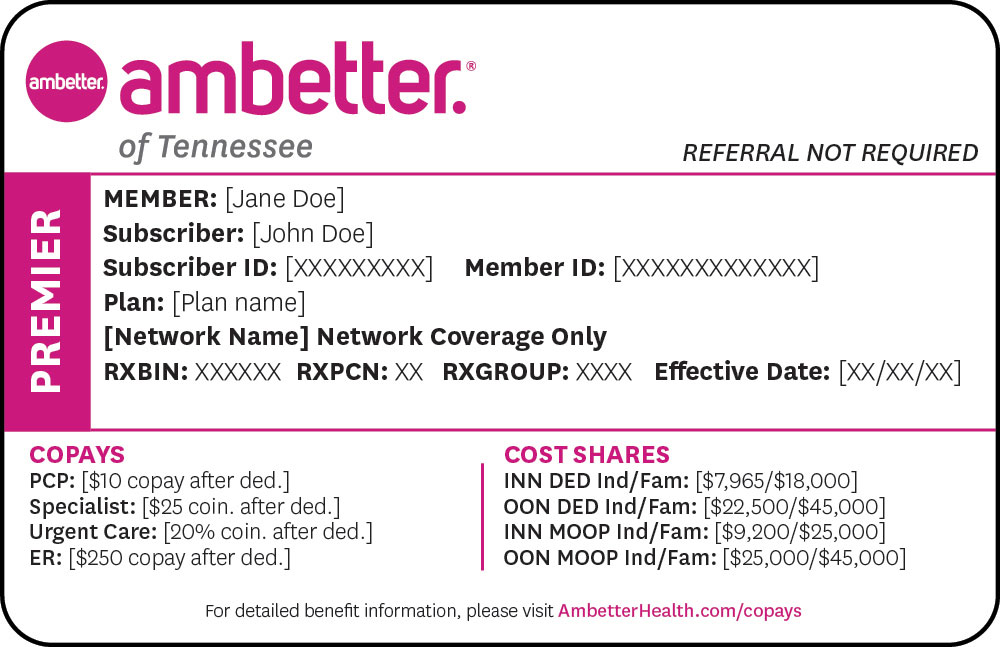 Ambetter of Tennessee Premier member ID